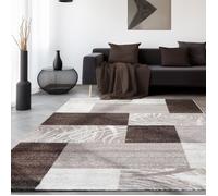 Tapis moderne design - SIMPEX - Marron Beige Blanc - 160 x 230 cm - 100% Polypropylène - Intérieur