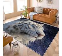 Tapis Moderne Doux à Poils Courts 140x200 cm Animaux Ciel éToilé Tigre Blanc Tapis Antidérapant Lavable en Machine Facile à Nettoyer RêVe pour Salon Chambre d'enfants et Chambre