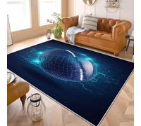 Tapis Moderne Doux à Poils Courts 60x90cm ThèMe GéOméTrique Abstrait sur Le Rugby Tapis Antidérapant Lavable en Machine Facile à Nettoyer Science Fiction pour Salon Chambre d'enfants et Chambre