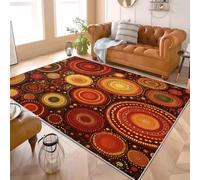 Tapis Moderne Doux Salon À Poils 60x90 cm Points Abstraits BohèMes Courts Lavable Tapis Chambre Brun Antidérapant Shaggy intérieur Chambre d'enfant Tapis de Sol Doux