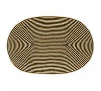 Tapis moderne en jute - vidaXL - 122x183 cm - Naturel et Noir - Ovale - Fait main - Lavable en machine - Usage intérieur
