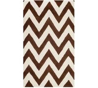 Tapis Moderne en Laine Marron/Blanc 91 x 152 cm