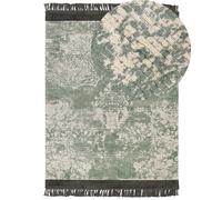 Tapis Moderne en Viscose à Motif Vert et Beige 160 x 230 cm Extrêmement Doux Aka