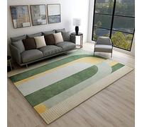 Tapis moderne et minimaliste en demi-cercle vert pour salon, chambre à coucher ou bureau - 200 x 250 cm - Tapis de table basse élégant - Décoration d'intérieur douce et design