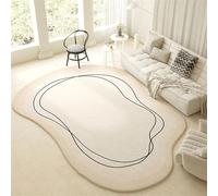 Tapis Moderne Géométrique Abstrait, Tapis De Salon, Ovale Irrégulier, Moelleux, en Fausse Laine, Intérieur Antidérapant, Lavable, Tapis De Sol Décoratif (Color : B, Size : 140 * 200cm)