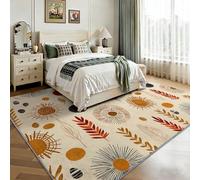 Tapis Moderne Imprimé 120 x 170 cm Vintage Bohème Géométrique Plumes, Style Sud Ouest Américain Tapis de Salon Lavable - Moquette Antidérapant Pratique pour Salle à Manger Couloir Chambre d'enfant
