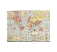 Tapis moderne imprimé carte du monde - Tapis doux pour salon, bureau, table basse, balcon - 203,2 x 147,3 cm - Résistant à l'usure