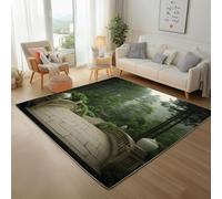 Tapis moderne, lavable, à poils courts et doux, antidérapant, pour salon, chambre à coucher, salle à manger, bureau à domicile, 160 x 230 cm, motif pont de pierre jungle