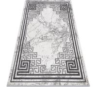 Tapis moderne NOBLE 1517 65 motif cadre, grec, marbre - structurel, deux couches de molleton, crème gris gris 200x290 cm
