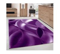 Carpettex Tapis 120x170 cm Lilas Vagues Abstraites Poils Courts Doux