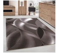 Tapis moderne poil court pour le salon avec un design abstrait vagues facile entretenir Couleur: Marron Taille: 200 x 290 cm