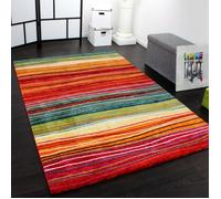 Paco Home Tapis Salon Chambre Adulte Poils Ras Moderne Vintage Motif Abstrait Multicolore, Dimension:160x230 cm, Couleur:Multicolore 3