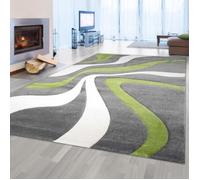 Tapis Moderne TEPPICH-TRAUM - Vert Gris Blanc - 60x110 cm - Entretien Facile