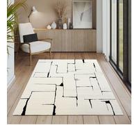 the carpet Everest - Poils Courts Modernes pour Salon, Chambre à Coucher, avec Effet très Profond, Effet 3D, Haute densité de Poils et Doux au Toucher, crème, 120 x 170 cm