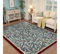 Tapis Modernes du Milieu du siècle Tapis lavables à Motif de Branches de Saule pour Chambre à Coucher Bureau à Domicile Studio Appartement cottagecore Tapis de Sol antidérapant à Poil Bas 100x120cm