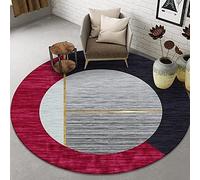 Tapis Modernes Gris Rouge Noir 80 Cm 100 Cm 120 Cm 140 Cm 160 Cm 180 Cm 200 Cm Tapis Rond pour Salon Chambre Tapis Antidérapant Tapis De Yoga Doux,Diamètre 180 Cm/5,9 Pieds,outstanding78
