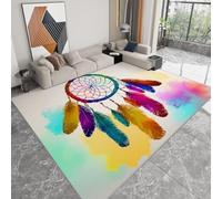 Tapis Moelleux à Poils Courts avec Motif Élégant Envoûtant Attrape-Rêves, Crème Tapis antidérapant pour Cuisine, Salle à Manger, Bureau et Chambre - 140 x 200 cm