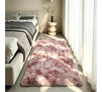 Tapis Moelleux avec Dessous Antidérapant Lavable 90x120cm Rose Pourpre | Tapis Pelucheux Moderne Élégant Pour Salon Chambre Cuisine Et Chambre D'Enfant