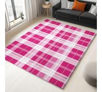Tapis moelleux et doux, antidérapants, à carreaux classiques et imprimés colorés, tapis lavables à poils courts, ne peluchent pas, rouges et blancs, pour chambre, salon, cuisine, entrée, 60 x 90 cm
