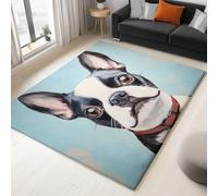 Tapis moelleux et doux antidérapants avec imprimé portrait de chiot, tapis moelleux non pelucheux, lavables, à poils courts, pour chambre, salon, cuisine, entrée, 60 x 90 cm