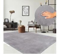 the carpet Relax - Tapis Moderne Moelleux à Poils Courts, antidérapant, Lavable Jusqu’à 30°C, Super Doux, Aspect Fourrure, pour Salon et Chambre, décoratif, Gris, 120 x 160 cm