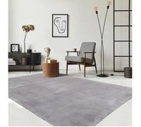 the carpet Relax - Tapis Moderne Moelleux à Poils Courts, antidérapant, Lavable Jusqu’à 30°C, Super Doux, Aspect Fourrure, pour Salon et Chambre, décoratif, Gris, 80 x 300 cm