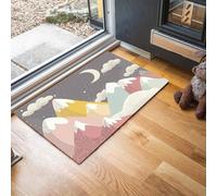 Tapis Montagnes Rêve Entrée Intérieur - Tapis de Porte Art À La Maternelle Antidérapant Anti-Poussière - Paillasson de Propreté Extérieur - Tapis de Porte Lavable Ultra Absorbant ( Gris 60 x 90 cm)