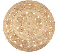 Tapis Moquette Carpette Décoration Salon Entrée Maison Rond Jute Tressé vidaXL
