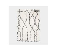 Tapis motif berbère à poils longs - Itahari - Noir et blanc cassé - 160 x 230 cm