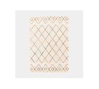 Tapis motif berbère - Ouna - Écru et losanges multicolore - 120 x 170 cm