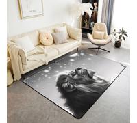 Tapis motif lion 1,5 x 1,8 m, décoration d'animaux sauvages, tapis de sol d'intérieur qui ne perd pas ses poils pour chambre à coucher, salle de jeux, table de chevet, tapis de sol décoratif