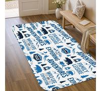 Tapis motif ours - Aventure - Pour extérieur, montagnes, feu de camp, été, bleu - Antidérapant - Tapis rectangulaire qui ne perd pas ses poils - Pour salle de bain, entrée, chevet, buanderie - 0,9 x