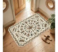 Tapis motif papillon, nature, bohème, coléoptère, libellule, printemps, crème, tapis rectangulaire à poils courts en éponge qui ne perd pas ses poils pour salle de bain, buanderie, cuisine, entrée