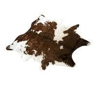 Tapis Motif Vache 110x84x1,5cm en Cuir Synthétique pour Sols durs | Imprimé Texturé Marron, Rangement Portable Compact, Protège Carrelage et Parquet, Adapté Salle D’Eau ou Chambre D’Garçon