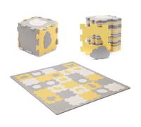 Tapis Mousse Puzzle 3d Kinderkraft Luno Shapes Avec 30 Puzzles Modulables, Surface Antidérapante Et Formes 3d Jaune TU