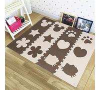 Tapis Mousse Puzzle Bebe, Tapis de Sol Puzzle Tapis Mousse Bebe, pour Puzzle Multicolores Enfants Baby Mat à Ramper Activite 30 * 30 * 1cm (24 Dalles - Marron)