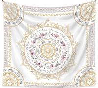 Tapis mural fleur-plante, Mandala-fleurs-boho, tapis mural hippie b?mique Pour chambre ? coucher, salon, rŽsidence, dŽcoration de la maison (150 cm x 130 cm,couleur 11)