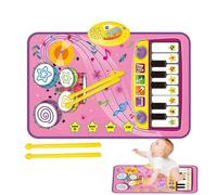 Tapis musical de piano - Tapis interactif pour avec 2 baguettes, développement précoce | Cadeau idéal pour Noël, la fête des , Thanksgiving et anniversaire, plaisir et apprentissage