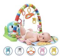 Tapis Musical D'Éveil de La Jungle pour Bébé 4 En 1 Tapis de Fitness Piano, Jouets Amovibles Garçons Filles