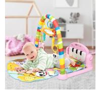 Tapis musical d'éveil et d'activité - HUOLE - Piano rose - Evolutif - Avec arche jouet - Effets sonores