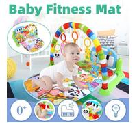 Tapis musical d'éveil pour bébé - Jungle - Piano - Jouets amovibles - 0-18 mois - 75x63x45 cm - 3 piles AA