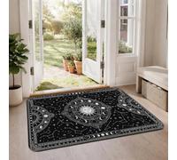 Tapis mystique avec citation des phases du soleil et de la lune céleste 0,6 | Motif céleste, thème nuit étoilée, décoration d'intérieur mystique, inspiration astronomique, art détaillé