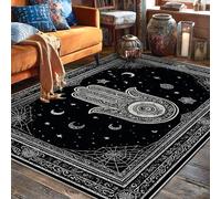 Tapis mystique bohème lune et étoiles sans revers antidérapant pour salon, chambre à coucher, cuisine, couloir, décoration 1,5 x 2,1 m