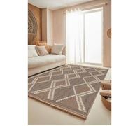 Tapis - NAZAR RUGS - Aspect jute - Motif losange - 120x170 cm - Noir