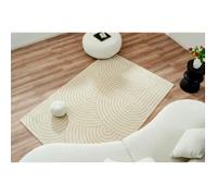 Tapis - NAZAR RUGS - Bianca - 200x290 cm - Motif arc en relief - Crème