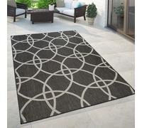 Tapis Noir Extérieur Balcon Terrasse Salon Cercle Design Robuste