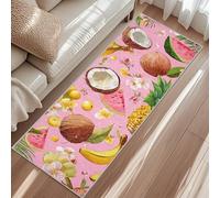 Tapis Noix De Coco, Tapis Entree Ananas Plumeria Banane Pastèque, Rugs 40x60cm pour Chambre Passage Sortie Carpet Poils Ras Antidérapant Lavable en Machine