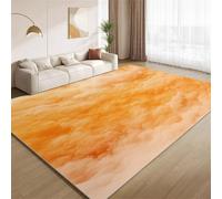 Tapis Nuages Orange Ombrés, Tapis Orange Brûlé Moderne de Salon Chambre à Coucher Doux Antidérapant sans Perte Lavable Décoration de Sol pour Intérieur Cuisine Couloir 90x150cm