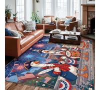 Tapis oie patriotique festif, feu d'artifice, fête de l'indépendance, envers antidérapant, tapis d'intérieur qui ne perd pas ses poils pour salon, chambre à coucher, décoration d'appartement, 1,8 x