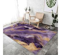 Tapis Onirique Marbre Imprimé 100x150 cm, Violet Entretien Facile Intérieur Moquette - Doux Lavable Antitache Ne Perd Pas Ses Poils pour Salon Chambre d'enfant